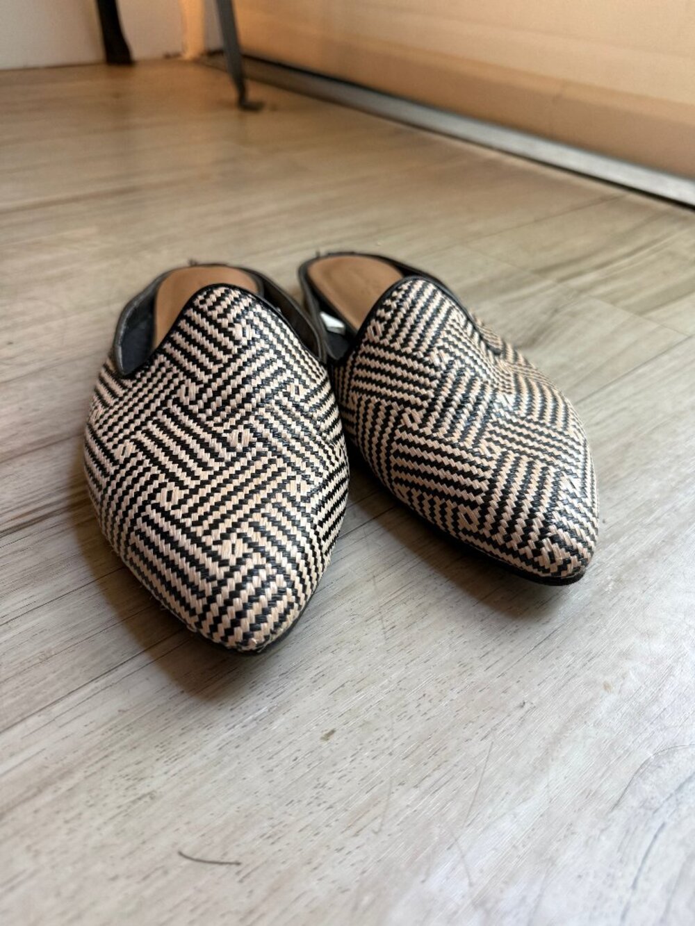 Boho Woven Slip on Mules Size 9